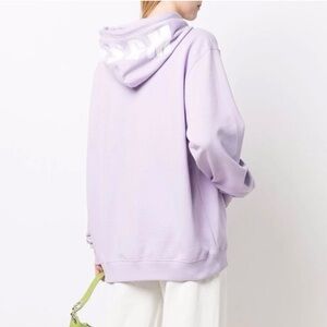 MSGM Logo Hood Oversize Lilac Hoodie